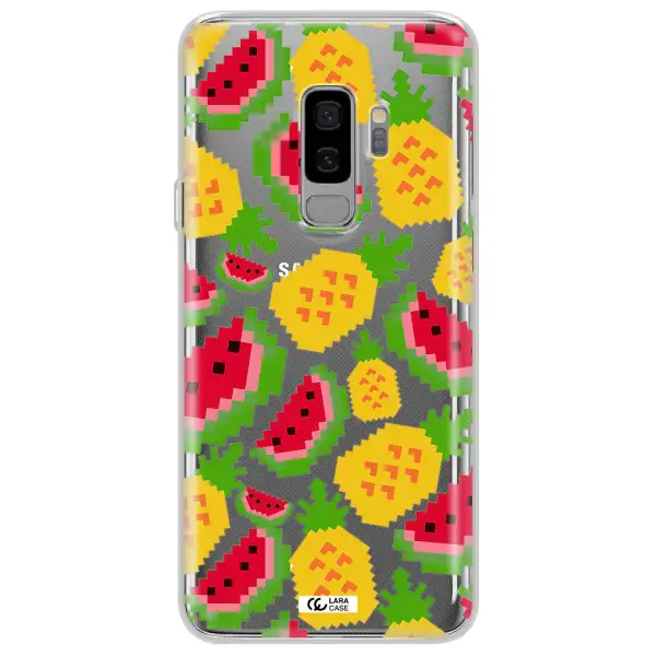 a pattern of watermelon and pineapples Samsung S9 Plus Clear TPU Case