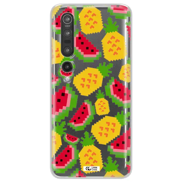 a pattern of watermelon and pineapples Xiaomi Mi 10 Pro Clear TPU Case