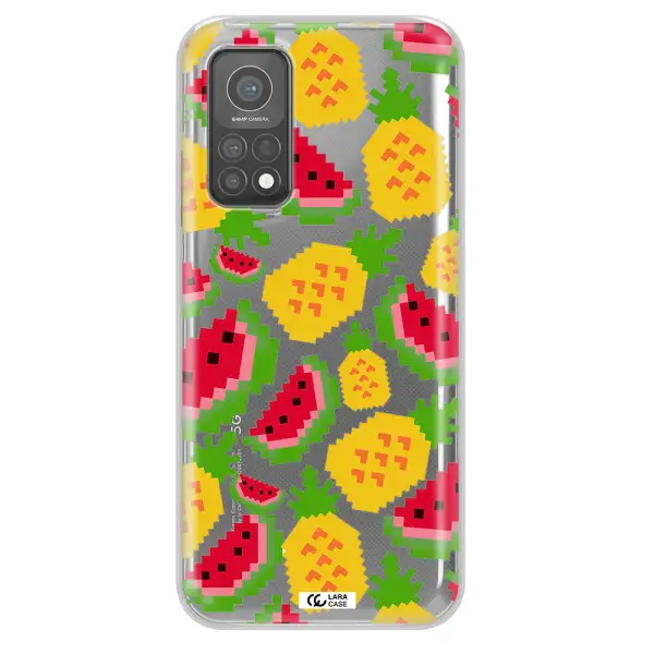 a pattern of watermelon and pineapples Xiaomi Mi 10 T Pro Clear TPU Case