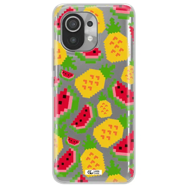 a pattern of watermelon and pineapples Xiaomi Mi 11 Clear TPU Case