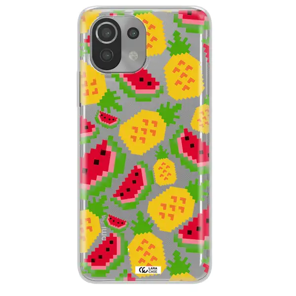 a pattern of watermelon and pineapples Xiaomi Mi 11 Lite Clear TPU Case