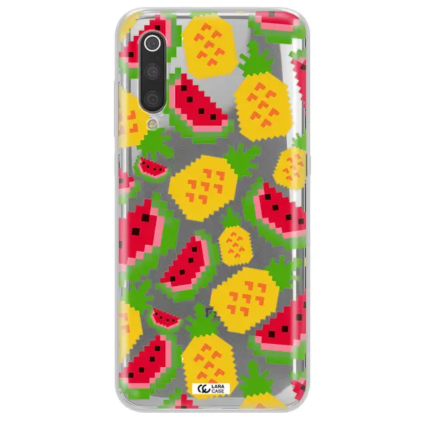 a pattern of watermelon and pineapples Xiaomi Mi 9 Clear TPU Case