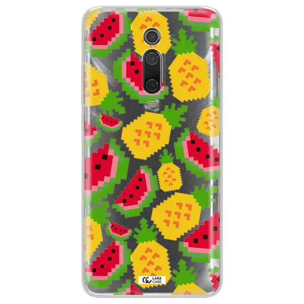 a pattern of watermelon and pineapples Xiaomi Mi 9T Clear TPU Case
