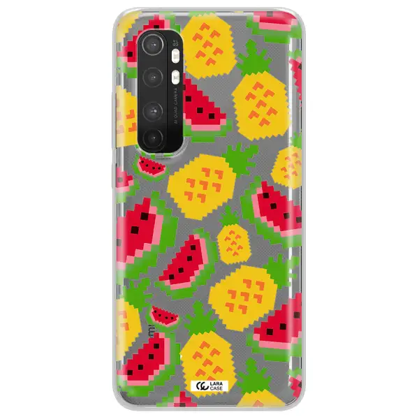 a pattern of watermelon and pineapples Xiaomi Mi Note 10 Lite Clear TPU Case