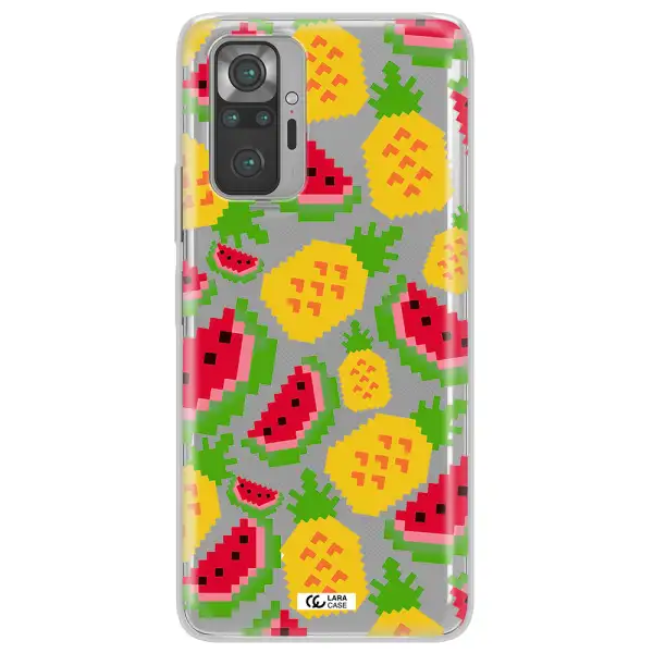 a pattern of watermelon and pineapples Xiaomi Note 10 Pro Clear TPU Case