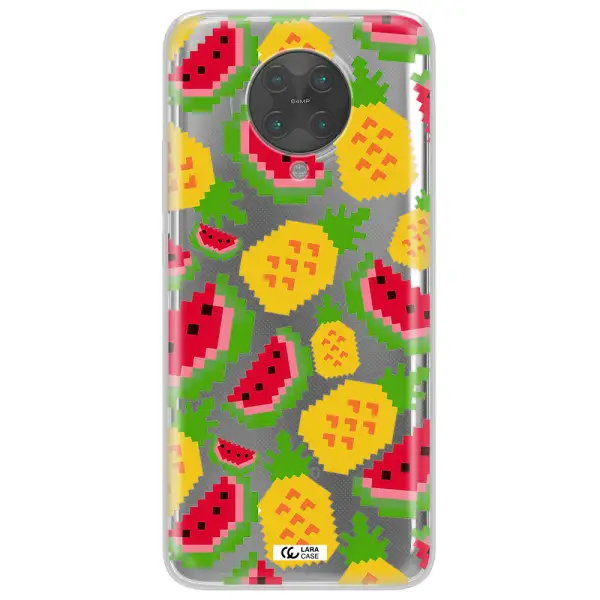 a pattern of watermelon and pineapples Xiaomi Poco F2 Pro Clear TPU Case