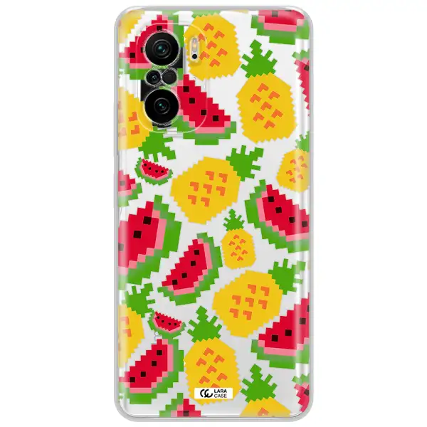 A Pattern Of Watermelon And Pineapples Xiaomi Poco F3 Clear Tpu Case