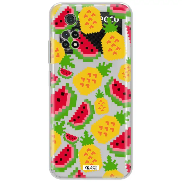 A Pattern Of Watermelon And Pineapples Xiaomi Poco M4 Pro 4G Clear Tpu Case