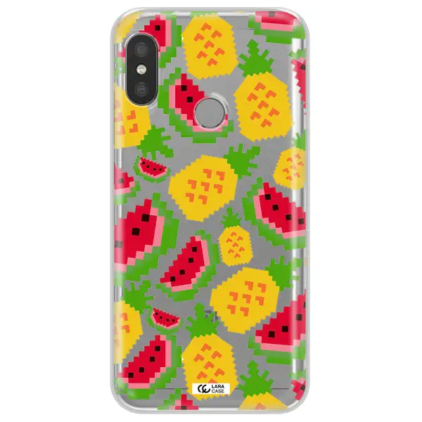 a pattern of watermelon and pineapples Xiaomi Redmi 6 Pro Clear TPU Case
