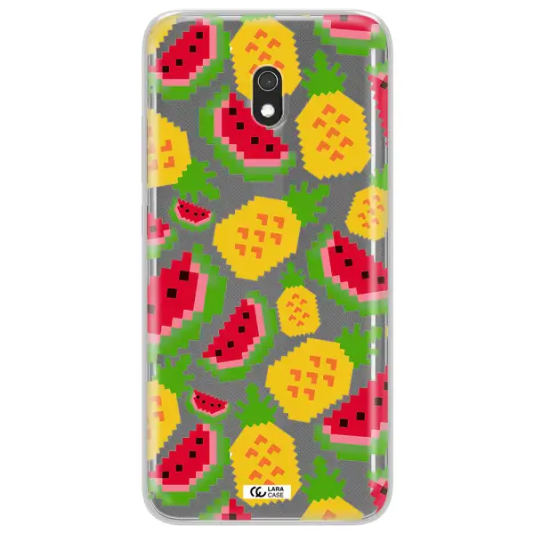 a pattern of watermelon and pineapples Xiaomi Redmi 8A Clear TPU Case