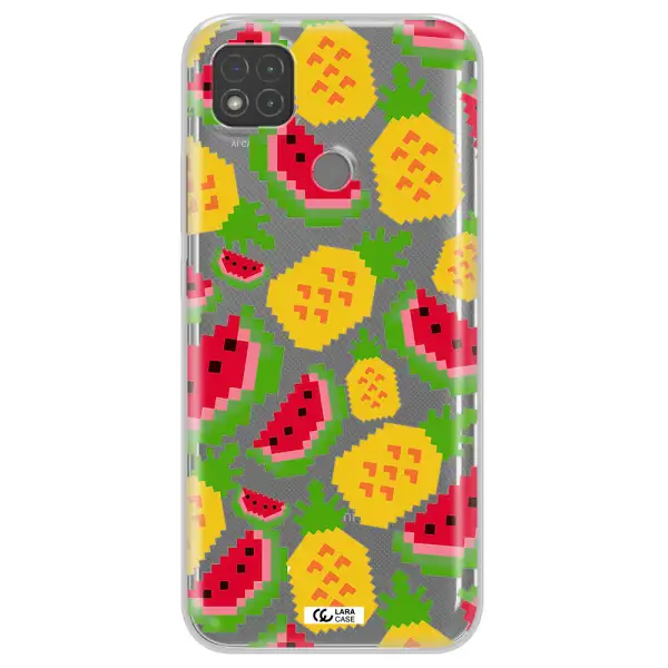 a pattern of watermelon and pineapples Xiaomi Redmi 9C Clear TPU Case