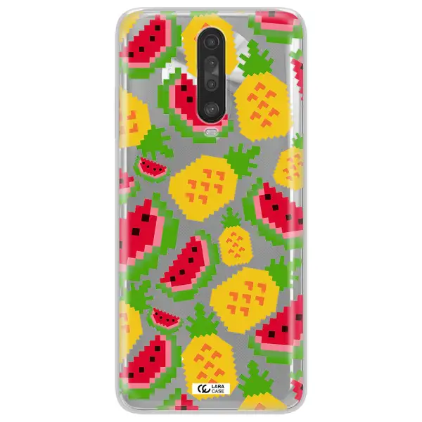 a pattern of watermelon and pineapples Xiaomi Redmi K30 Clear TPU Case