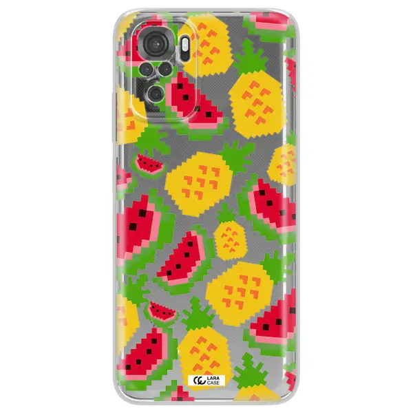 A Pattern Of Watermelon And Pineapples Xiaomi Redmi Note 10S Clear Tpu Case