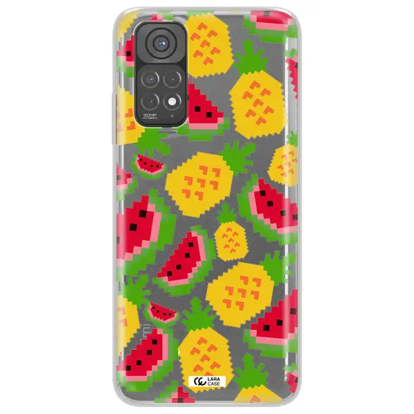 a pattern of watermelon and pineapples Xiaomi Redmi Note 11 Clear TPU Case