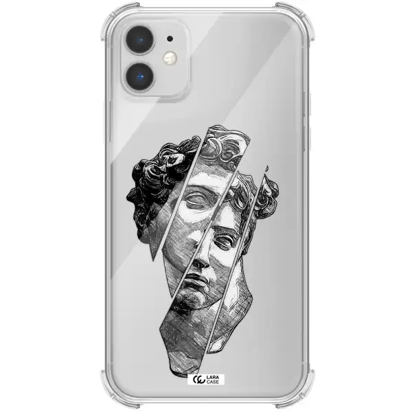 a drawing of a head of a man Apple iPhone 11 Clear PC Case