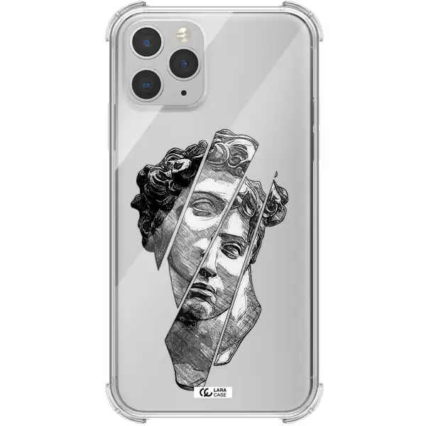 a drawing of a head of a man Apple iPhone 11 pro max Clear PC Case