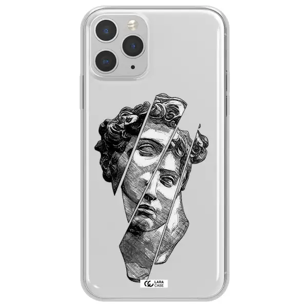 a drawing of a head of a man Apple iPhone 11 pro max Clear TPU Case