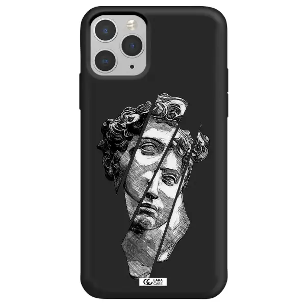a drawing of a head of a man Apple iPhone 11 pro max Silicone black Case