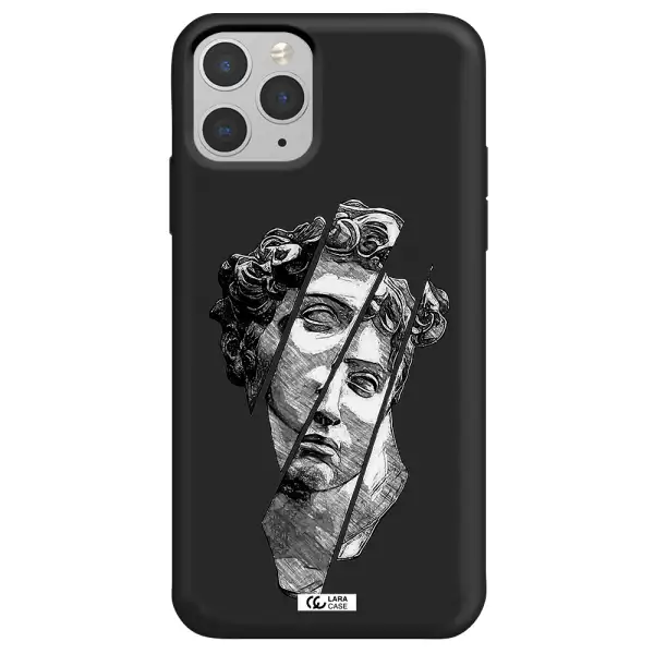 a drawing of a head of a man Apple iPhone 11 pro Silicone black Case