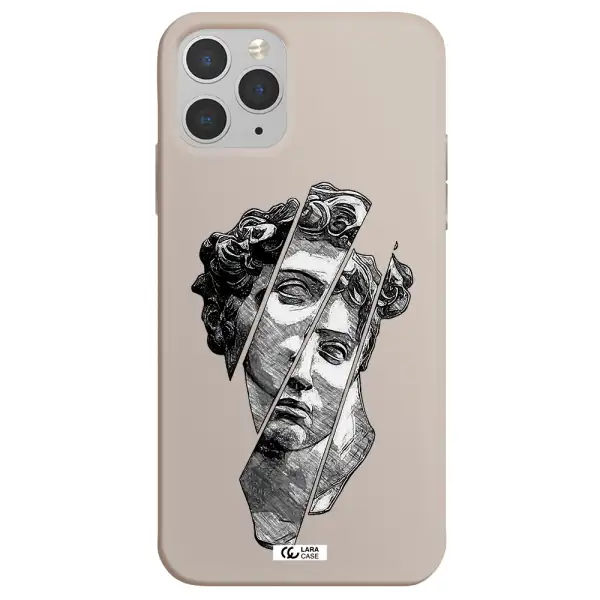 a drawing of a head of a man Apple iPhone 11 pro Silicone Stone Case