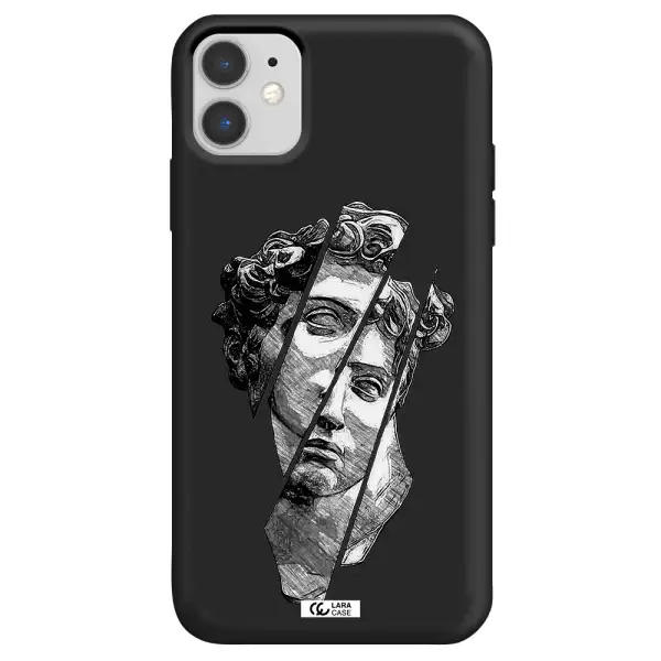 a drawing of a head of a man Apple iPhone 11 Silicone black Case