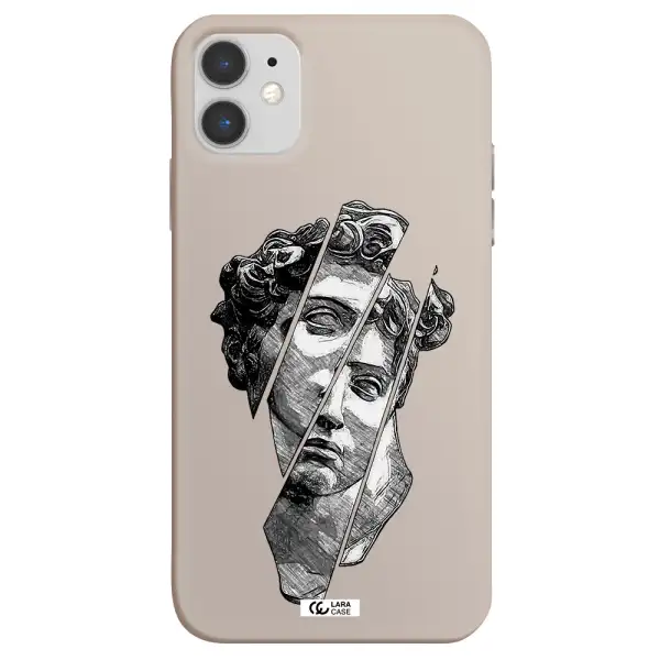a drawing of a head of a man Apple iPhone 11 Silicone Stone Case
