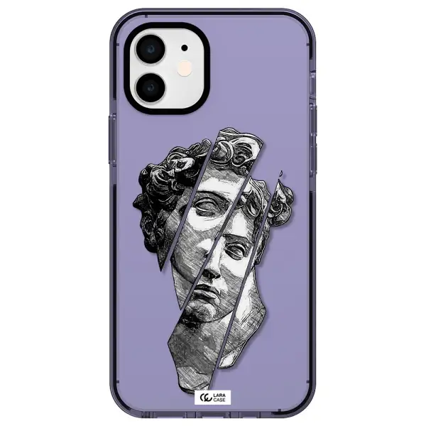 a drawing of a head of a man Apple iPhone 12 impact Lilac Case