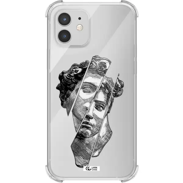 a drawing of a head of a man Apple iPhone 12 mini Clear PC Case