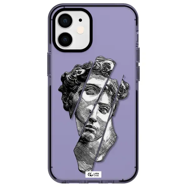a drawing of a head of a man Apple iPhone 12 mini impact Lilac Case
