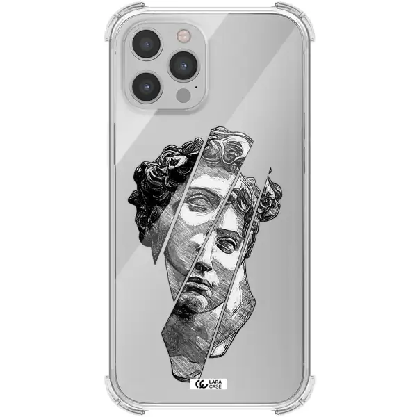 a drawing of a head of a man Apple iPhone 12 pro Clear PC Case