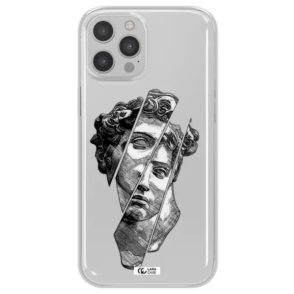 a drawing of a head of a man Apple iPhone 12 pro Clear TPU Case