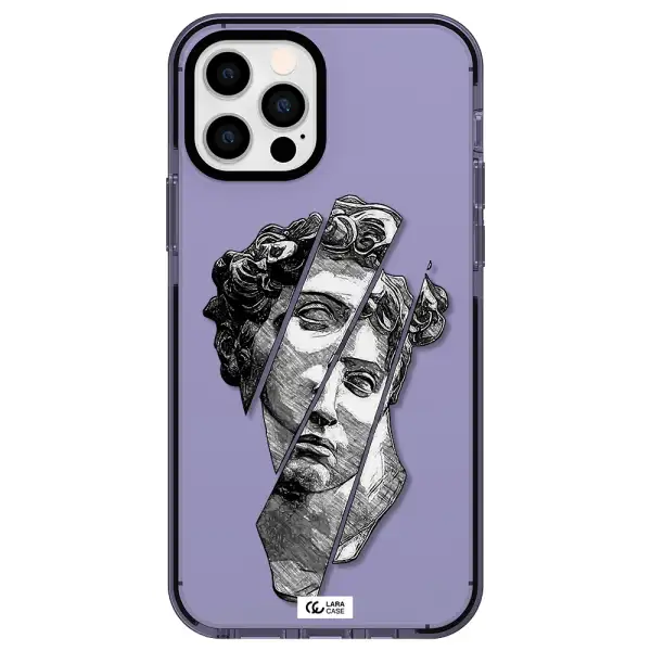 a drawing of a head of a man Apple iPhone 12 pro impact Lilac Case