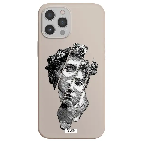 a drawing of a head of a man Apple iPhone 12 pro Silicone Stone Case