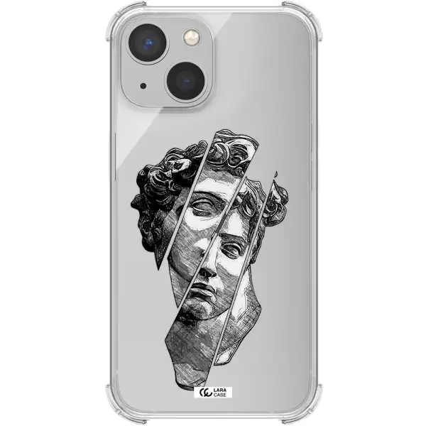 a drawing of a head of a man Apple iPhone 13 Clear PC Case