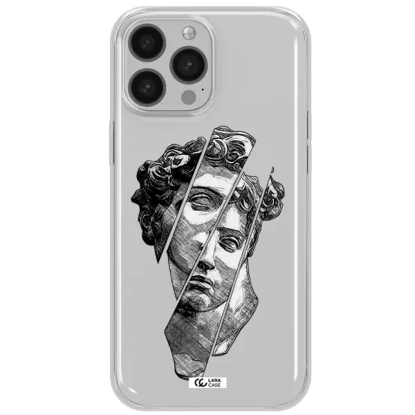 a drawing of a head of a man Apple iPhone 13 Pro Max Clear TPU Case
