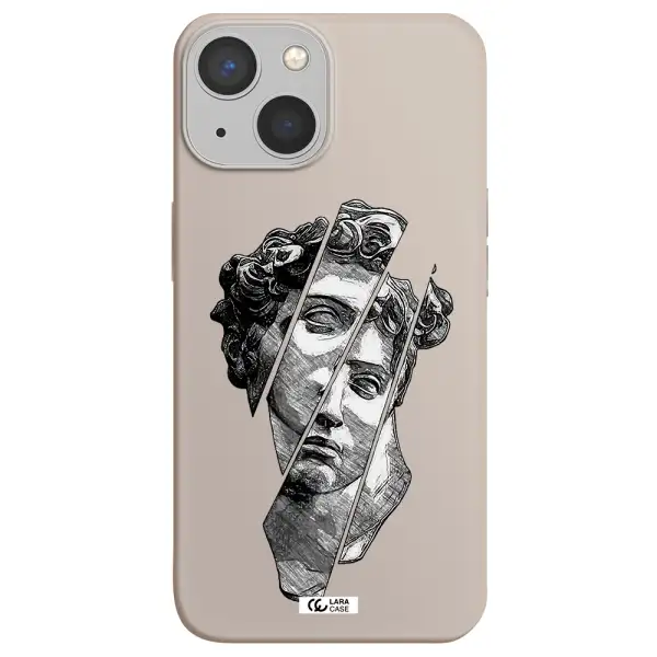 a drawing of a head of a man Apple iPhone 13 Silicone Stone Case