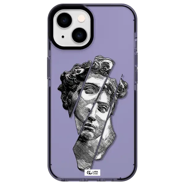 a drawing of a head of a man Apple iPhone 14 impact Lilac Case