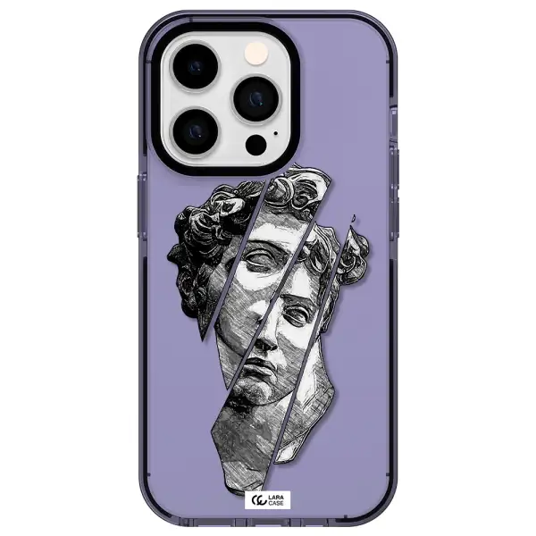 a drawing of a head of a man Apple iPhone 14 pro impact Lilac Case