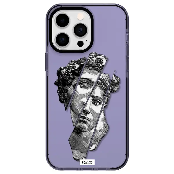 a drawing of a head of a man Apple iPhone 14 pro max impact Lilac Case