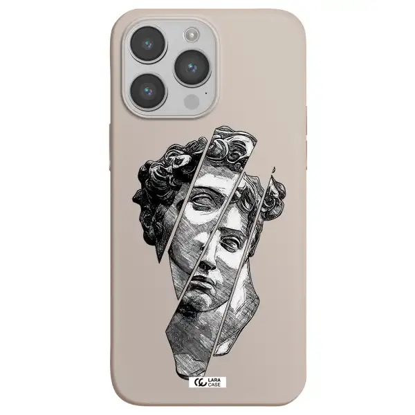 a drawing of a head of a man Apple iPhone 14 pro max Silicone Stone Case