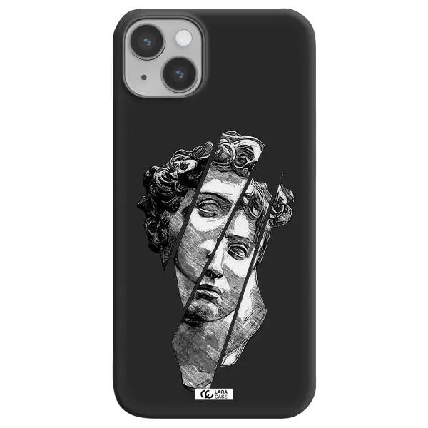 a drawing of a head of a man Apple iPhone 14 Silicone black Case