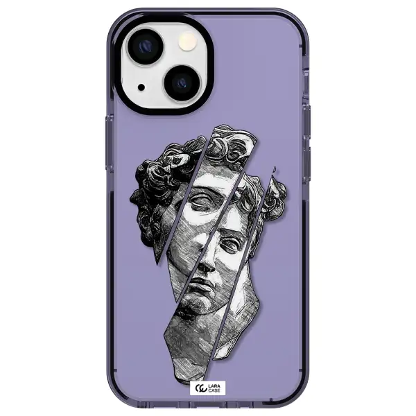 a drawing of a head of a man Apple iPhone 15 impact Lilac Case