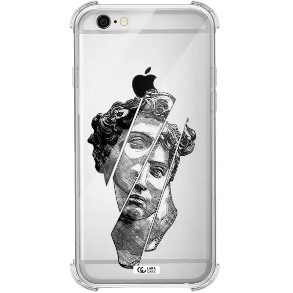 a drawing of a head of a man Apple iPhone 6 Clear PC Case