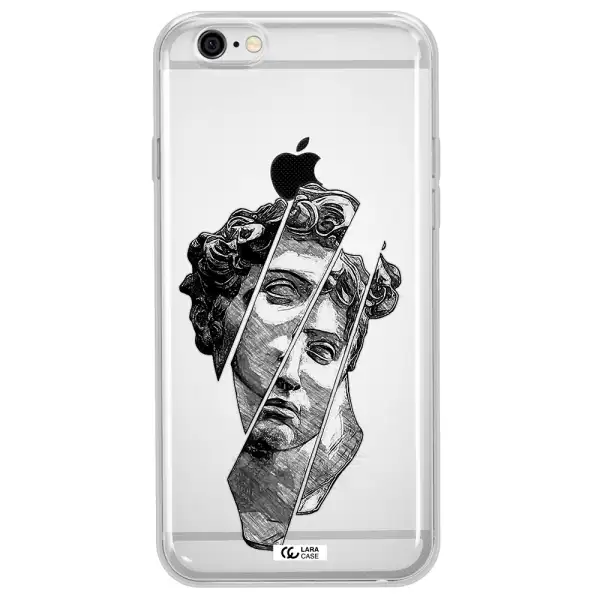 a drawing of a head of a man Apple iPhone 6 Clear TPU Case