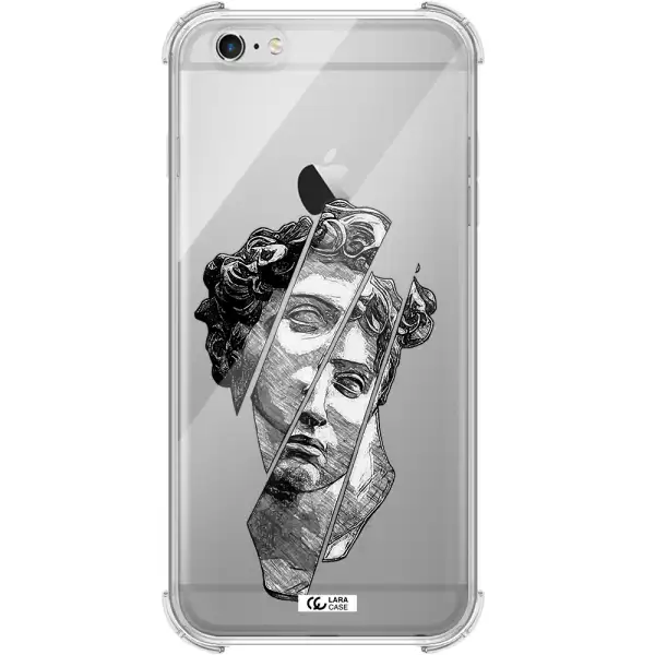 a drawing of a head of a man Apple iPhone 6 plus Clear PC Case