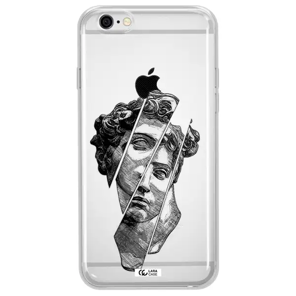 a drawing of a head of a man Apple iPhone 6 plus Clear TPU Case