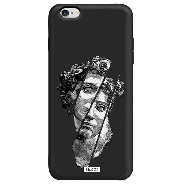 a drawing of a head of a man Apple iPhone 6 plus Silicone black Case