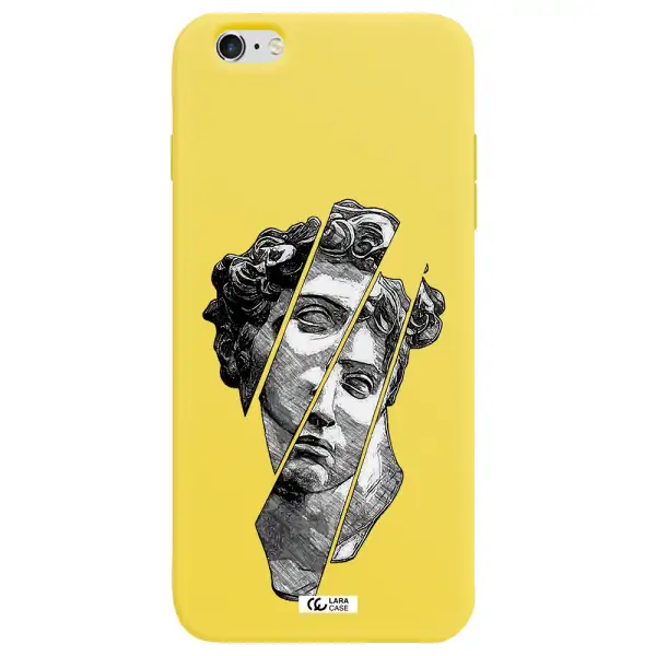 a drawing of a head of a man Apple iPhone 6 s plus Silicone canary yellow Case