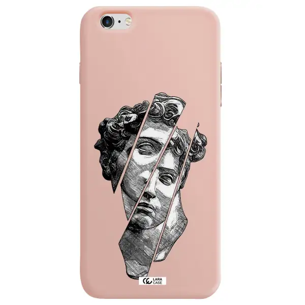 a drawing of a head of a man Apple iPhone 6 s plus Silicone pastel pink Case