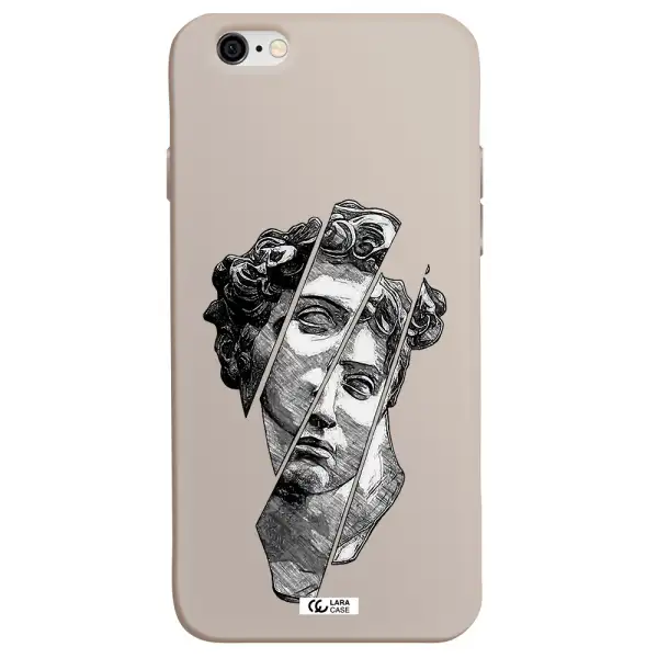 a drawing of a head of a man Apple iPhone 6 Silicone Stone Case